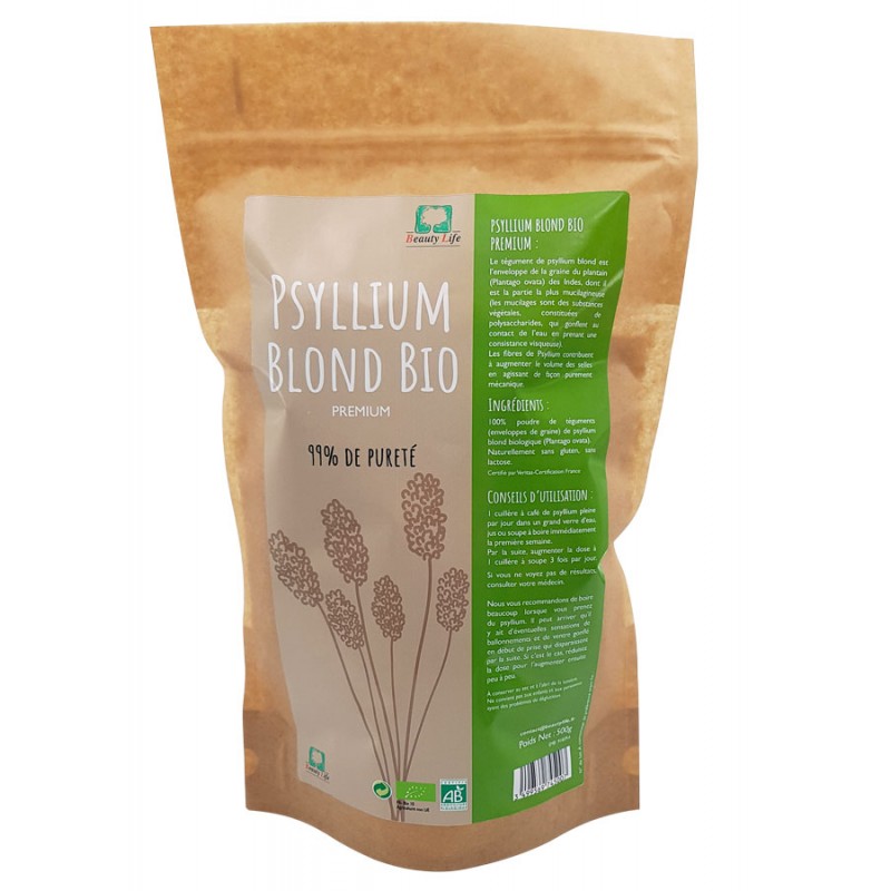Psyllium blond en poudre bio - 600 gr : Digestion et détox ETHNOSCIENCE  bien-être, santé et hygiène - botanic®