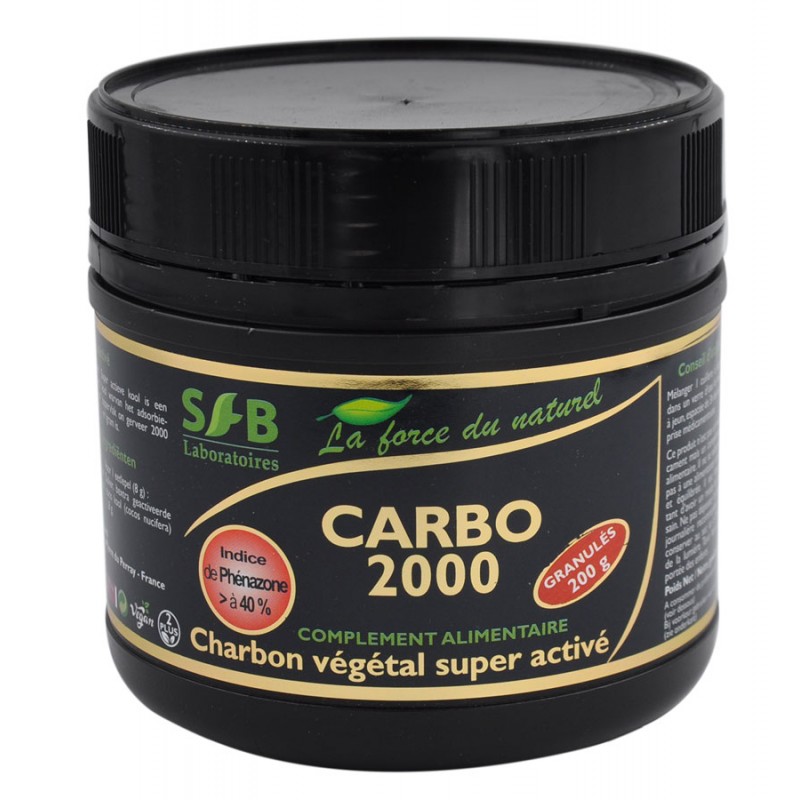Charbon végétal activé Granulé 200g CARBO 2000