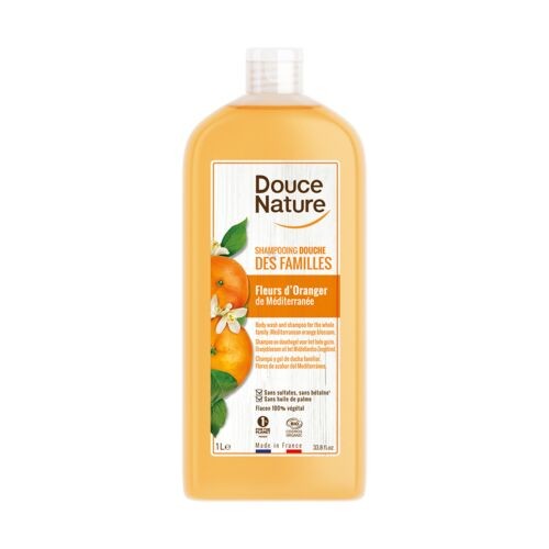 Shampoing douche Bio des familles 1L - Fleurs d'oranger - Douce Nature