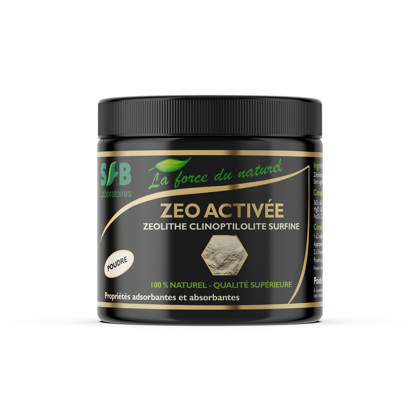 ZEO ACTIVÉE - ZÉOLITHE CLINOPTILOLITE SURFINE - 250 g